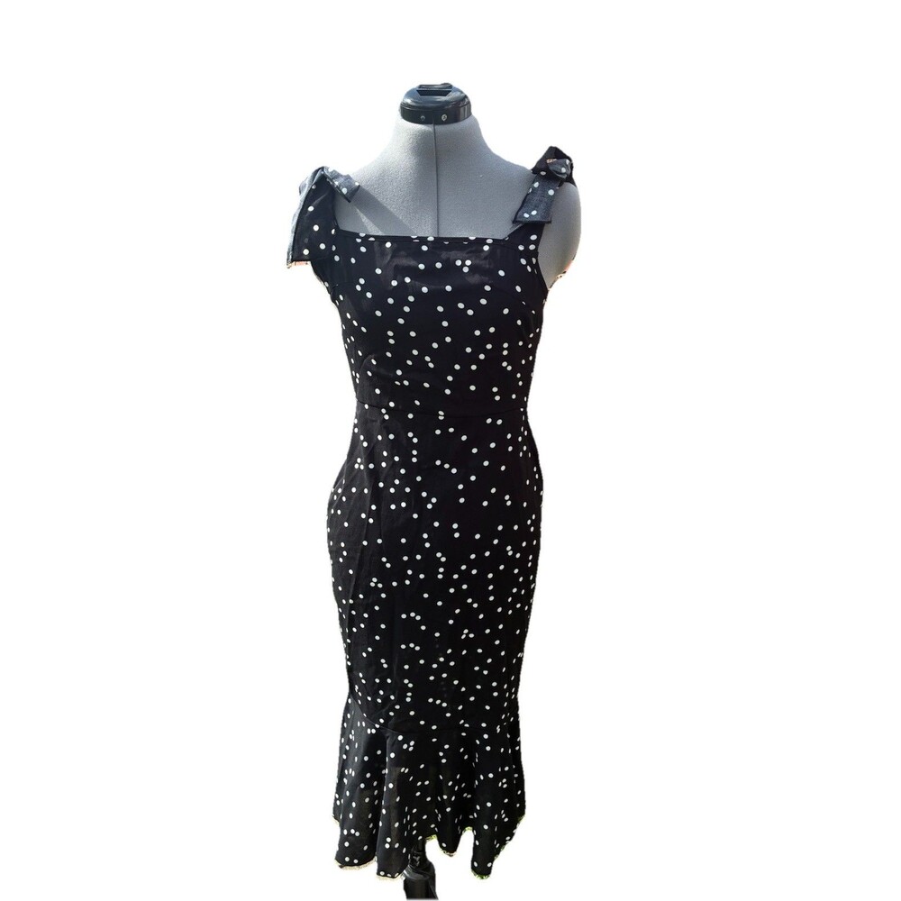 SHEIN | Black & White Polka Dot Sleeveless Mermaid Dress Size XS 2